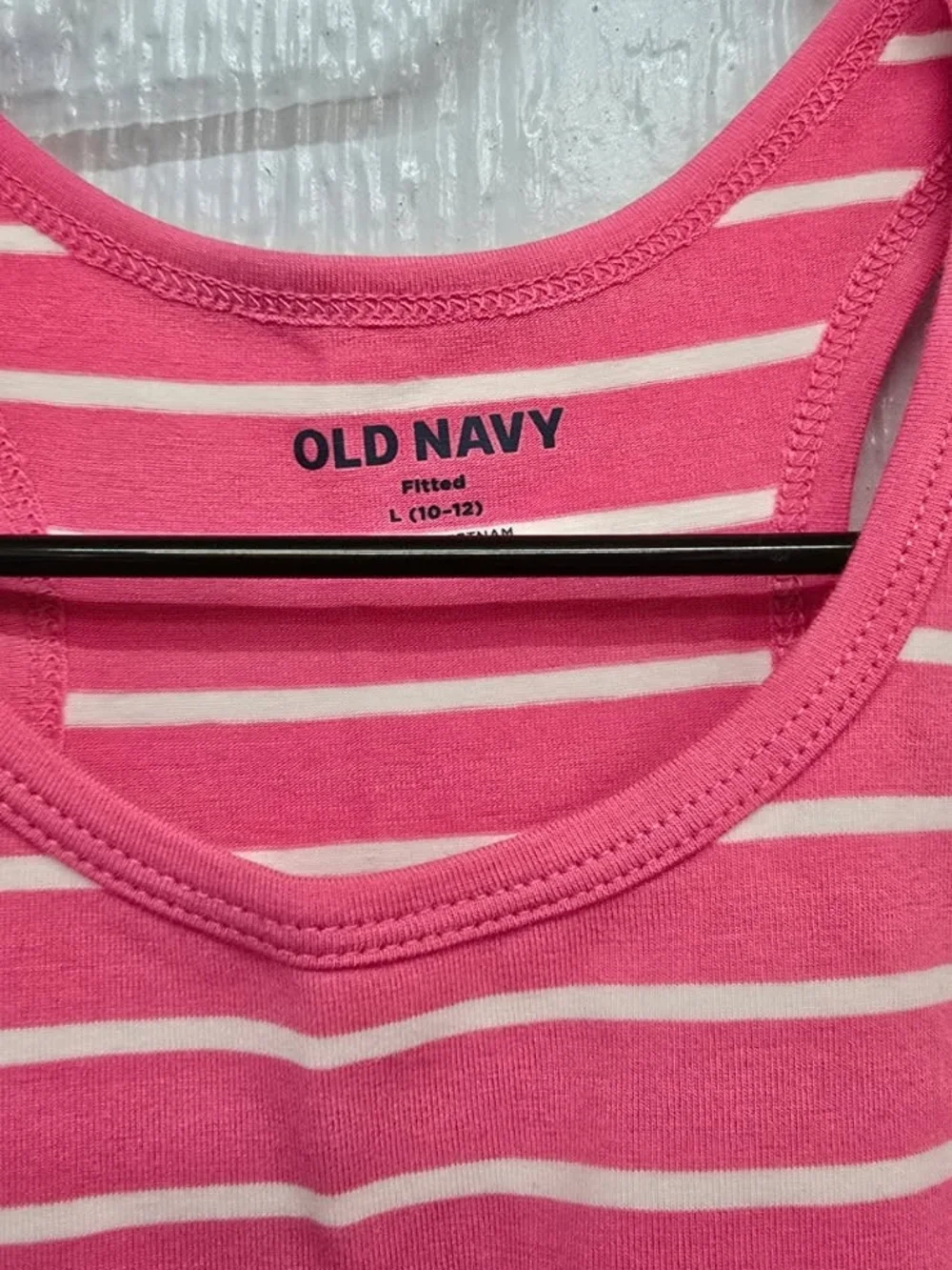 New Kids Large Old Navy Hot Pink and White Striped Tank